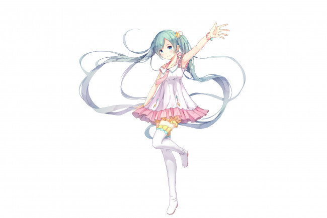 Обои картинки фото аниме, vocaloid, девушка, взгляд, фон