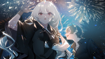 Картинка аниме unknown +другое+ девушки фейерверк