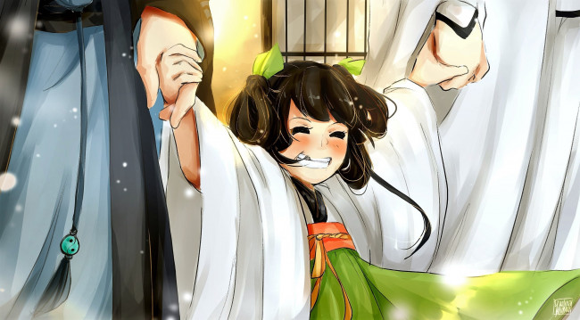 Обои картинки фото аниме, mo dao zu shi, сюэ, ян, сяо, синчень, а-цин, руки