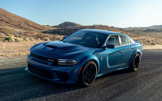 Обои картинки фото автомобили, dodge, challenger, srt, hellcat, 2022, экстерьер, новинка, синий, тюнинг, американские