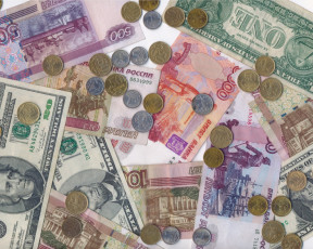 Картинка разное золото купюры монеты