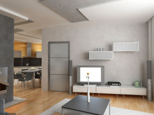 обоя интерьер, гостиная