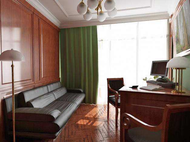 Обои картинки фото интерьер, кабинет, библиотека, офис