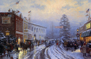 Картинка thomas kinkade рисованные город