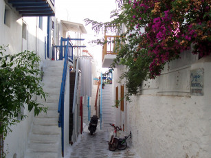 обоя греция, mikonos, города, улицы, площади, набережные, дома, улица