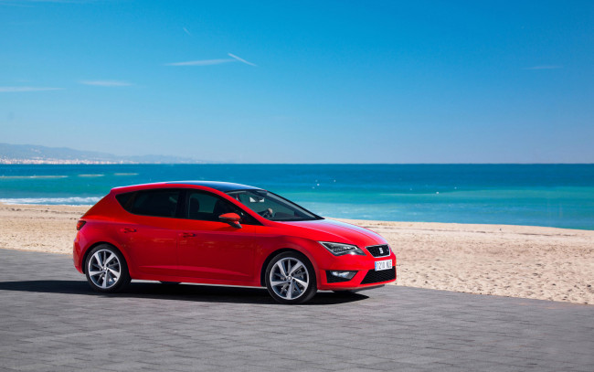 Обои картинки фото автомобили, seat, пляж, море