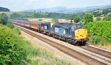 обоя техника, поезда, железная, дорога, локомотив, вагоны, состав, рельсы