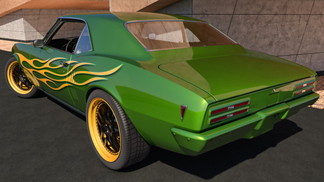 Обои картинки фото автомобили, 3д, 400, firebird, 1968, pontiac