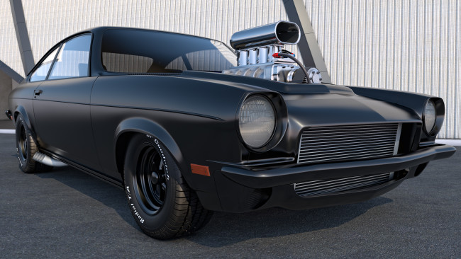 Обои картинки фото автомобили, 3д, chevrolet, 1971, vega