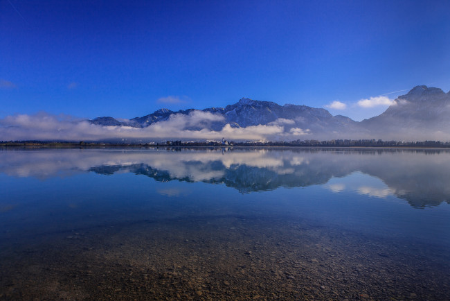 Обои картинки фото lake, forggensee, bavaria, germany, природа, реки, озера, alps, горы, альпы, отражение, германия, бавария, озеро, форггензе