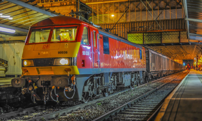 Обои картинки фото техника, поезда, состав, локомотив, дорога, железная