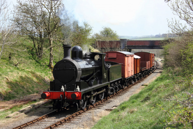 Обои картинки фото техника, паровозы, паровоз, дорога, железная