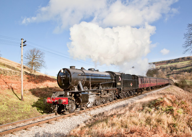 Обои картинки фото техника, паровозы, паровоз, дорога, железная