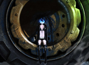 Картинка аниме black+rock+shooter black rock shooter kuroi mato rebas арт девушка объектив