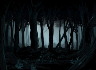 Картинка рисованное природа лес