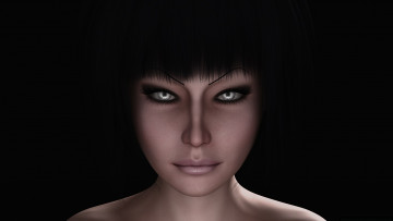 Картинка 3д+графика портрет+ portraits фон девушка взгляд