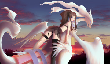 Картинка аниме pokemon взгляд девушка дракон фон