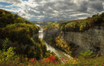 Картинка природа водопады река лес водопад