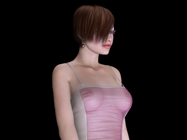 Обои картинки фото 3д графика, люди , people, фон, взгляд, девушка