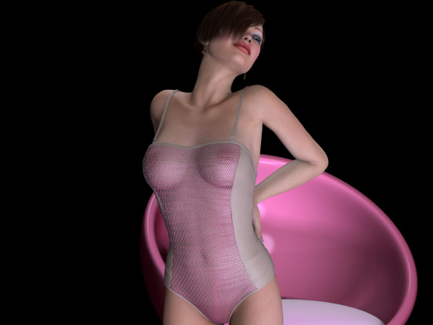 Обои картинки фото 3д графика, люди , people, фон, взгляд, девушка