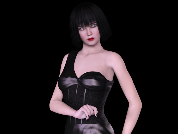 Обои картинки фото 3д графика, люди , people, фон, взгляд, девушка