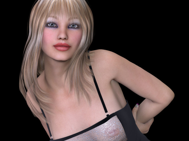 Обои картинки фото 3д графика, портрет , portraits, девушка, взгляд, фон, блондинка