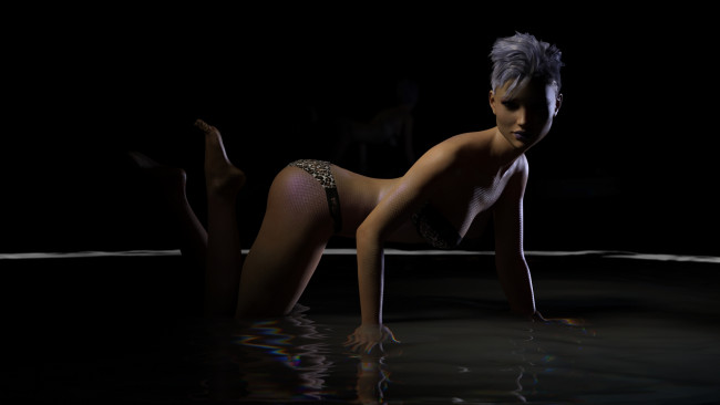 Обои картинки фото 3д графика, люди , people, фон, взгляд, девушка