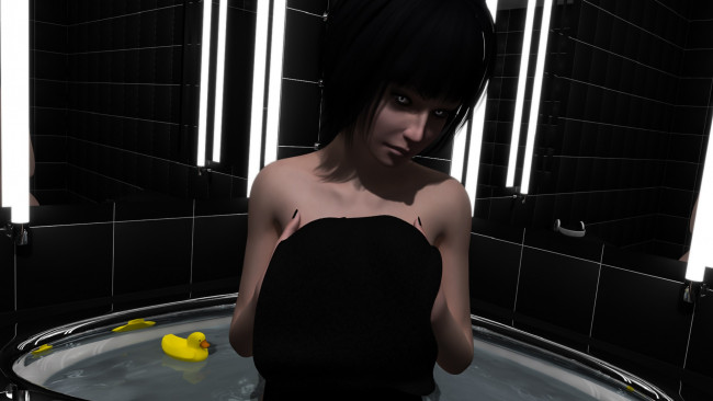 Обои картинки фото 3д графика, люди , people, фон, взгляд, девушка