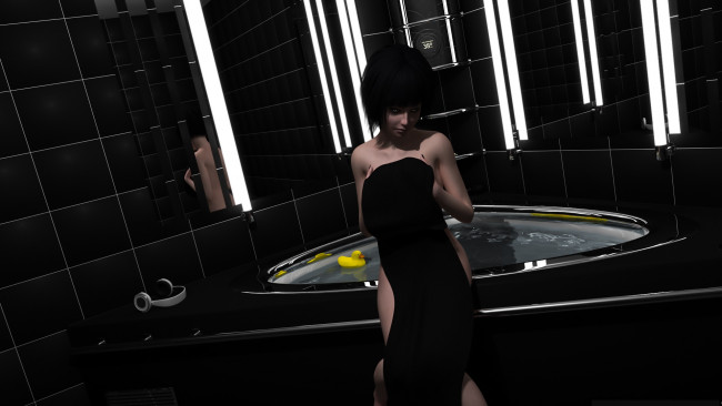 Обои картинки фото 3д графика, люди , people, фон, взгляд, девушка