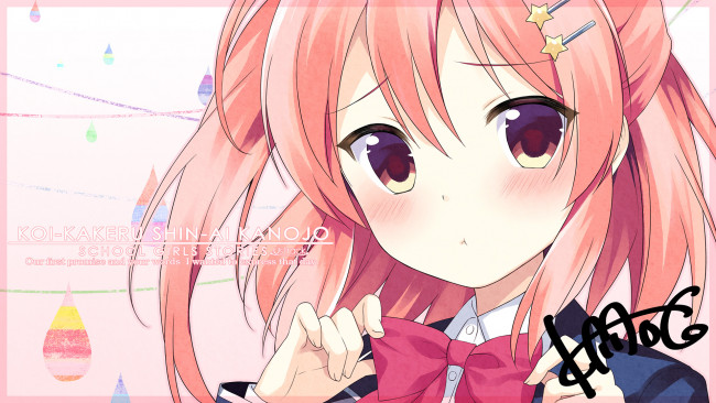 Обои картинки фото аниме, unknown,  другое, shindou, ayane, девочка, koi, x, shin, ai, kanojo, арт, kurasawa, moko