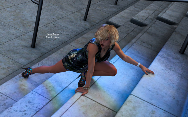 Обои картинки фото 3д графика, люди , people, девушка, взгляд, фон