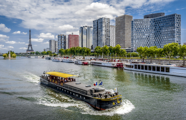 Обои картинки фото корабли, баржи, баржа, река