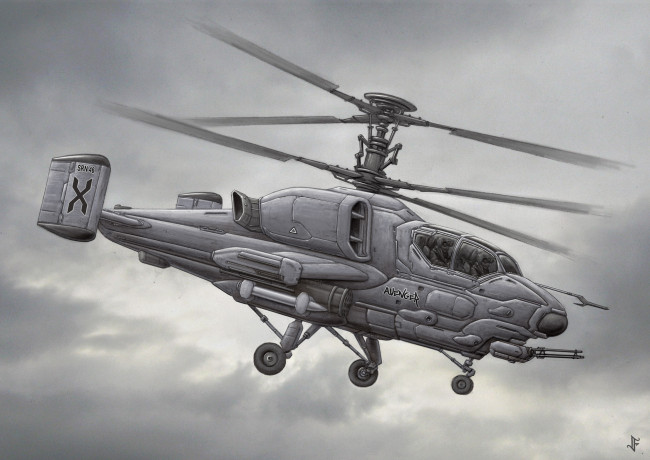 Обои картинки фото рисованное, авиация, полет, вертолет