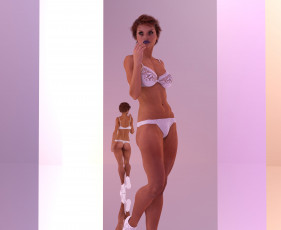 Картинка 3д+графика люди+ people девушка взгляд фон