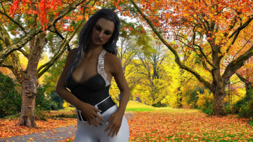 Картинка 3д+графика люди+ people девушка взгляд фон