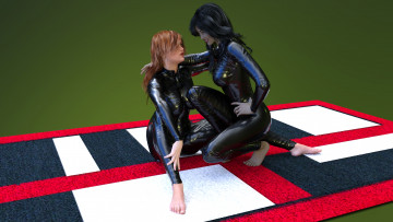 обоя 3д графика, люди , people, девушки, взгляд, фон