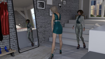 Картинка 3д+графика люди+ people фон взгляд девушки