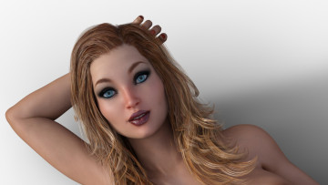 Картинка 3д+графика портрет+ portraits фон взгляд девушка