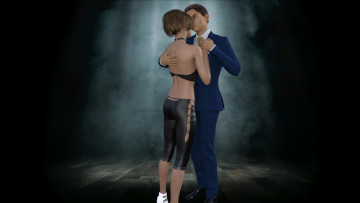 Картинка 3д+графика романтика+ romantics девушка взгляд фон парень