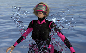 Картинка fatal+diving 3д+графика фантазия+ fantasy фон взгляд девушка