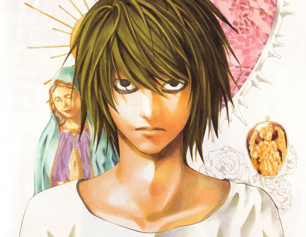 Обои картинки фото аниме, death note, l-lawliet