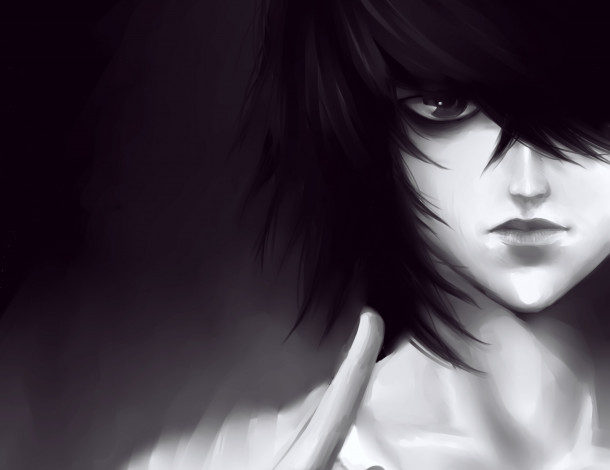 Обои картинки фото аниме, death note, l-lawliet