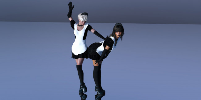 Обои картинки фото 3д графика, люди , people, девушки, фон, взгляд