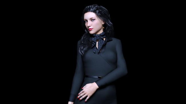 Обои картинки фото 3д графика, люди , people, девушка, фон, взгляд