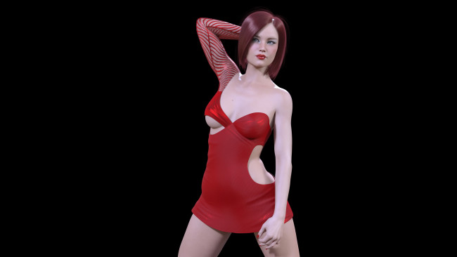 Обои картинки фото 3д графика, люди , people, фон, взгляд, девушка