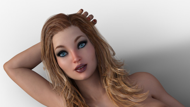 Обои картинки фото 3д графика, портрет , portraits, фон, взгляд, девушка