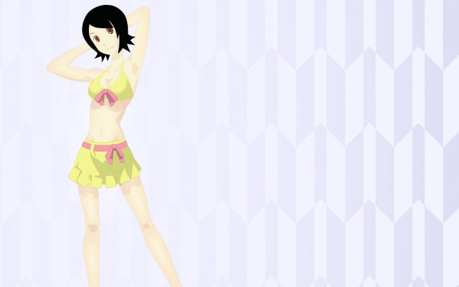 Обои картинки фото аниме, sayonara zetsubo sensei, девушка, взгляд, фон