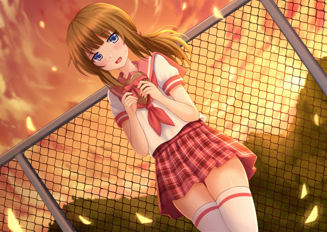 Обои картинки фото аниме, unknown,  другое, взгляд, девушка, фон