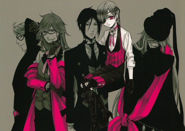 Обои картинки фото аниме, kuroshitsuji, тёмный, дворецкий