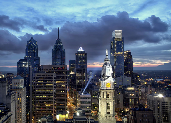Обои картинки фото philadelphia, города, - панорамы, панорама, небоскребы